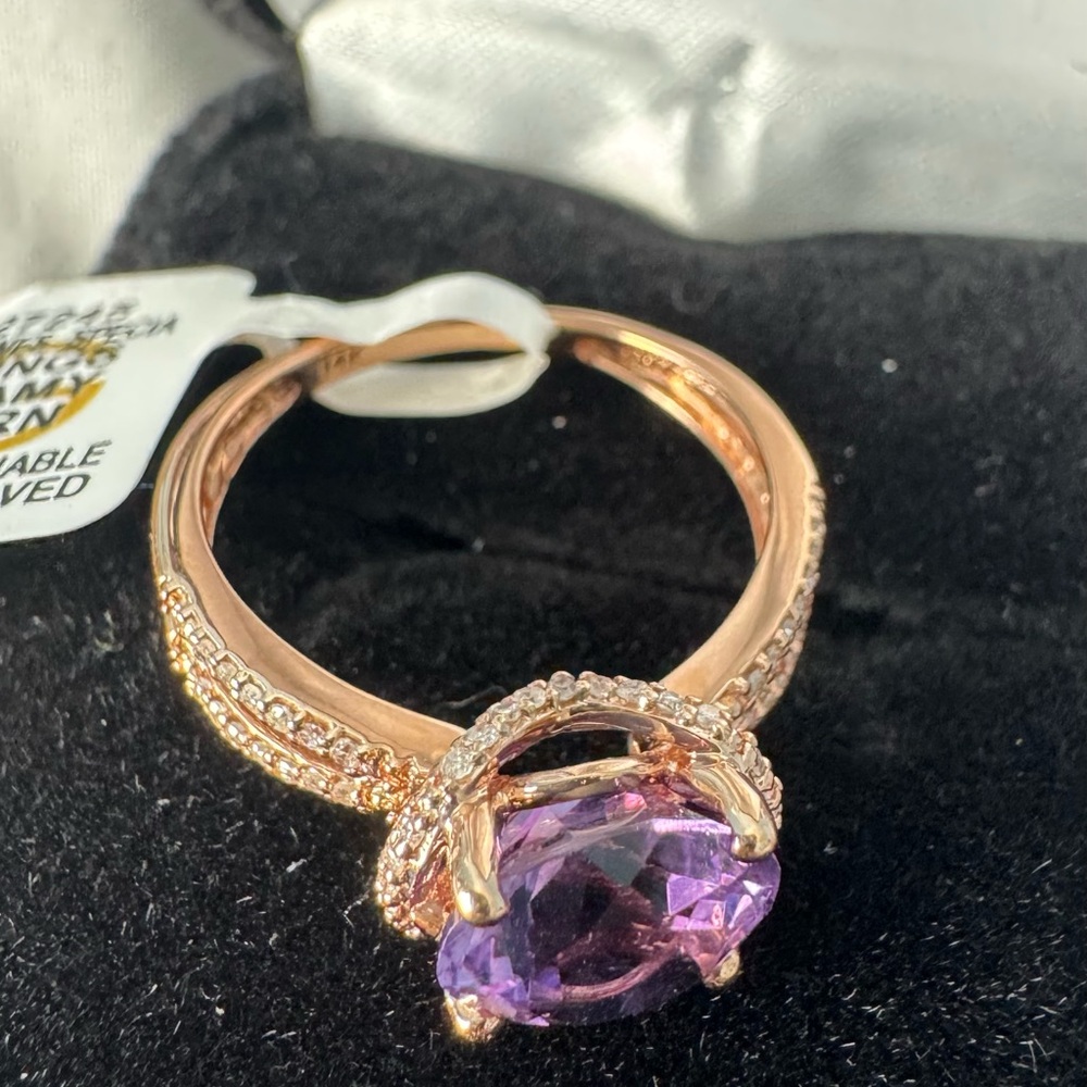 14K Rose Gold Amethyst Ring